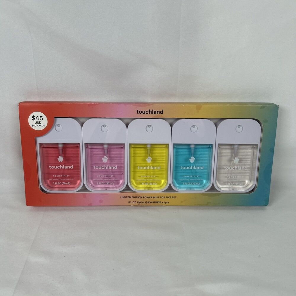 Touchland Power Mist Hydrating Hand Sanitizer Spray Limited Edition Top Five Set